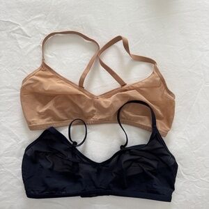 TWO Negative Underwear Sieve Non Wire Bras one Navy and one Buff Size 3
